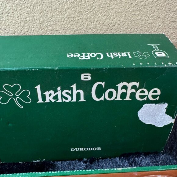 Vintage Durobor Irish Coffee Glasses Set Of 6 Made In Belgium - Picture 6 of 10